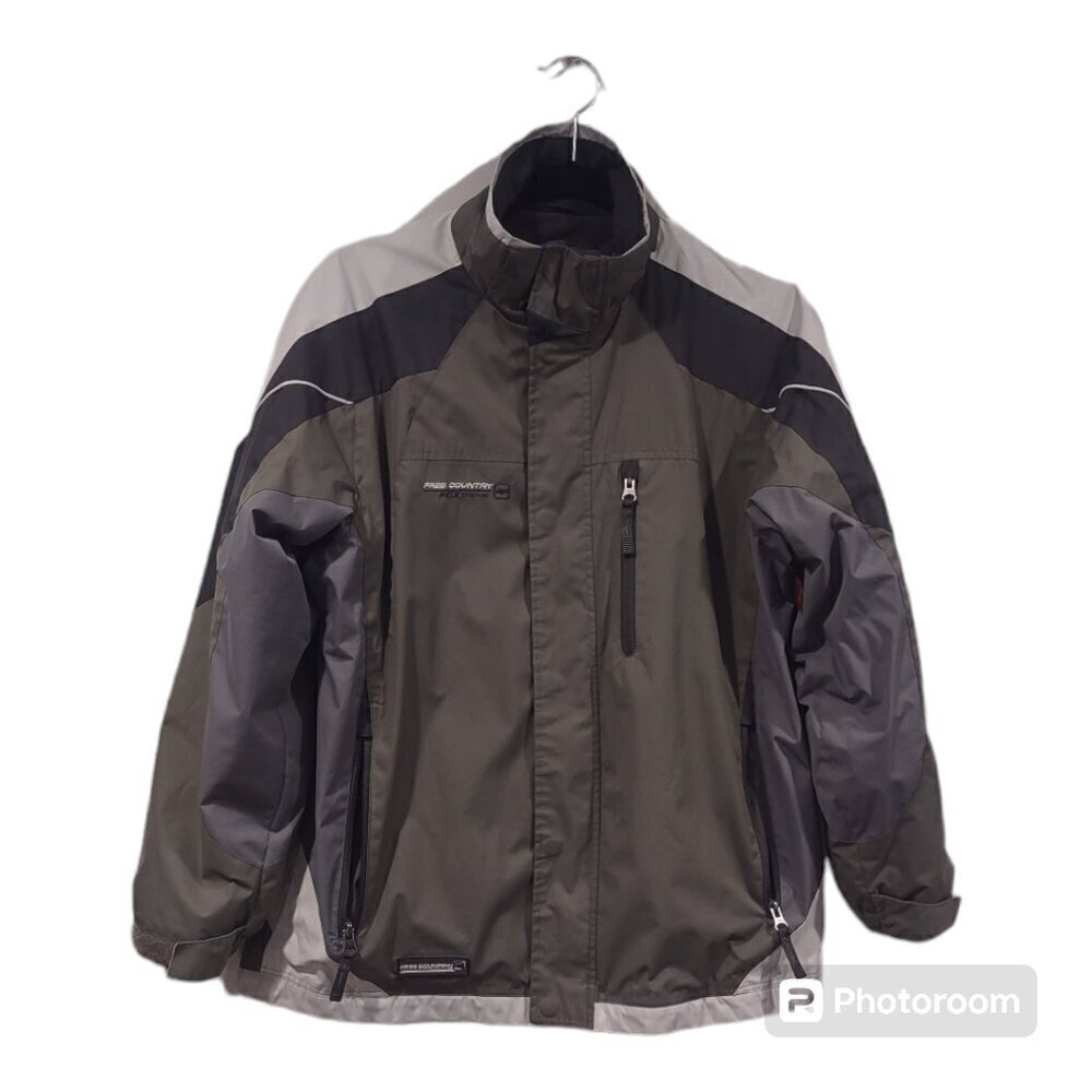 Free Country Winter Insulated Jacket Green/Gray Size XL (14/16)